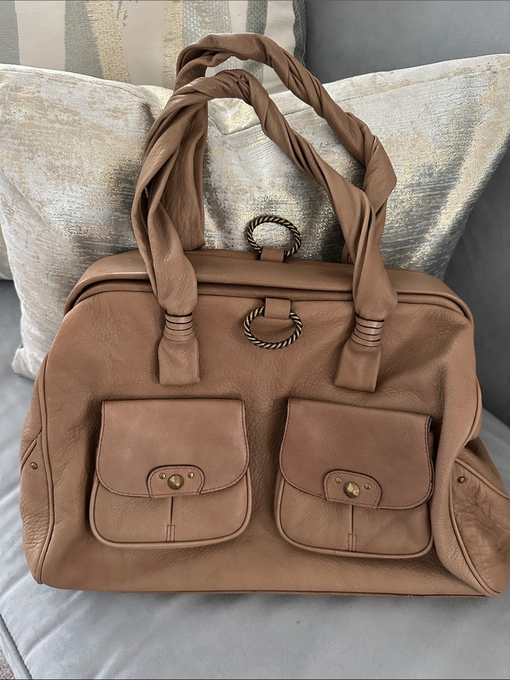 Vintage Ellen Tracy tan Leather Tote